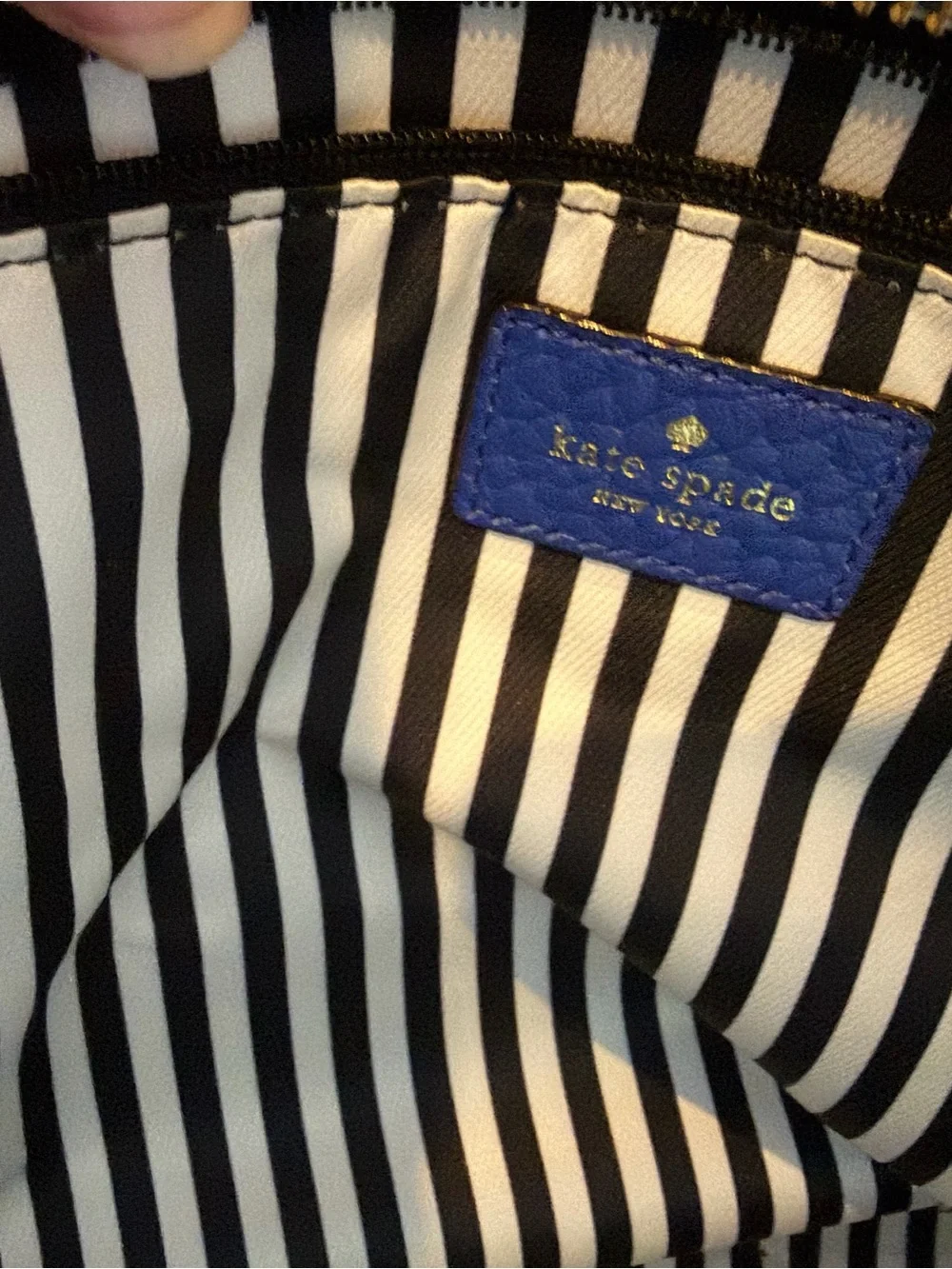 Kate Spade Linda Blue Leather Tote Bag